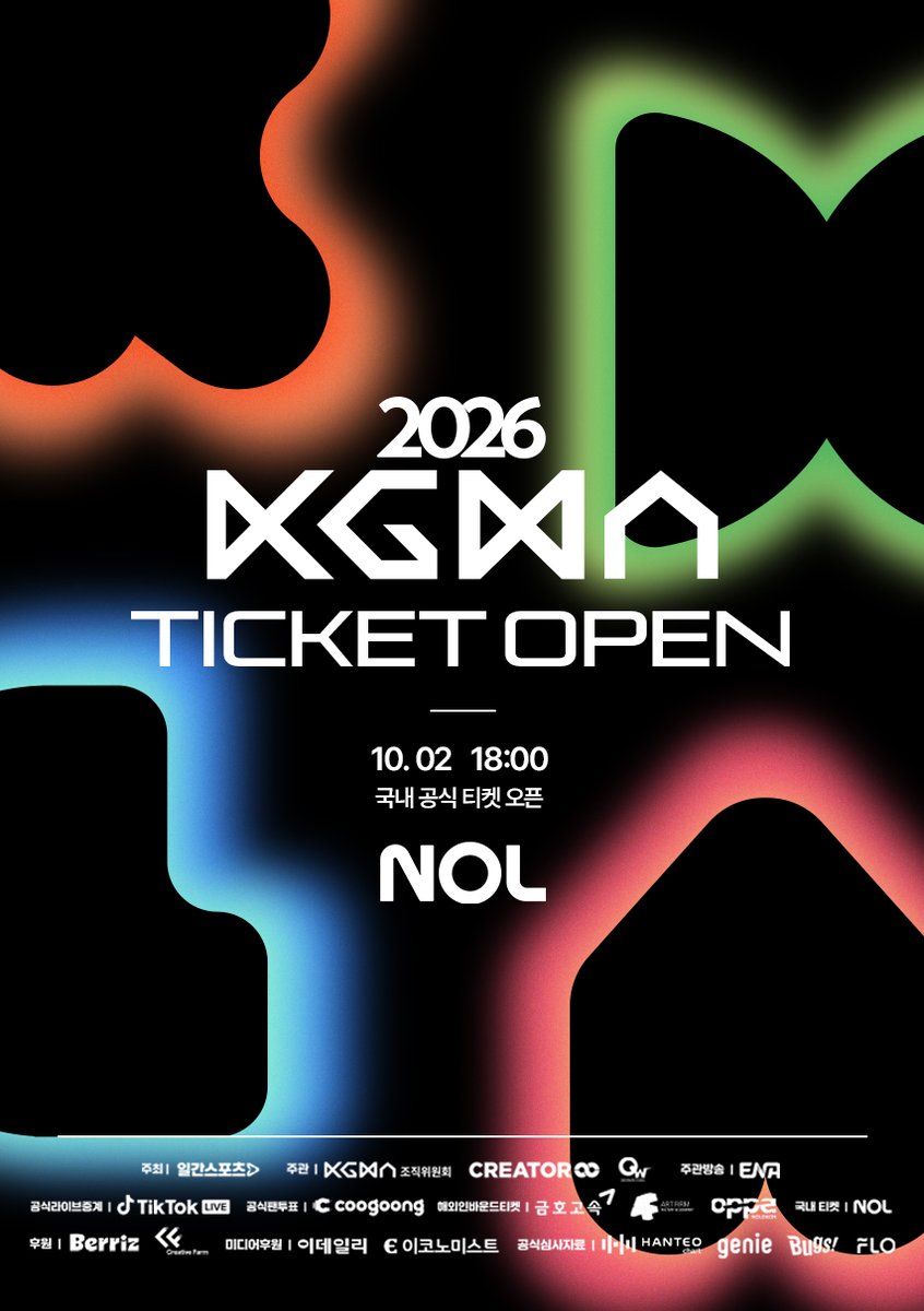ilgansports's tweet photo. #2026KGMA 국내 티켓 오픈 🎫

📅 10월 2일(금) 오후 6시
📍 NOL(놀) 단독 오픈

오는 11월 7일(토)–8일(일)
서울 고척스카이돔에서 개최되는 2026 KGMA
무대의 설렘과 뜨거운 순간을 현장에서 함께 느껴보세요.

🎫NOL(놀)에서 예매하세요! https://t.co/yFP8SWfCAW