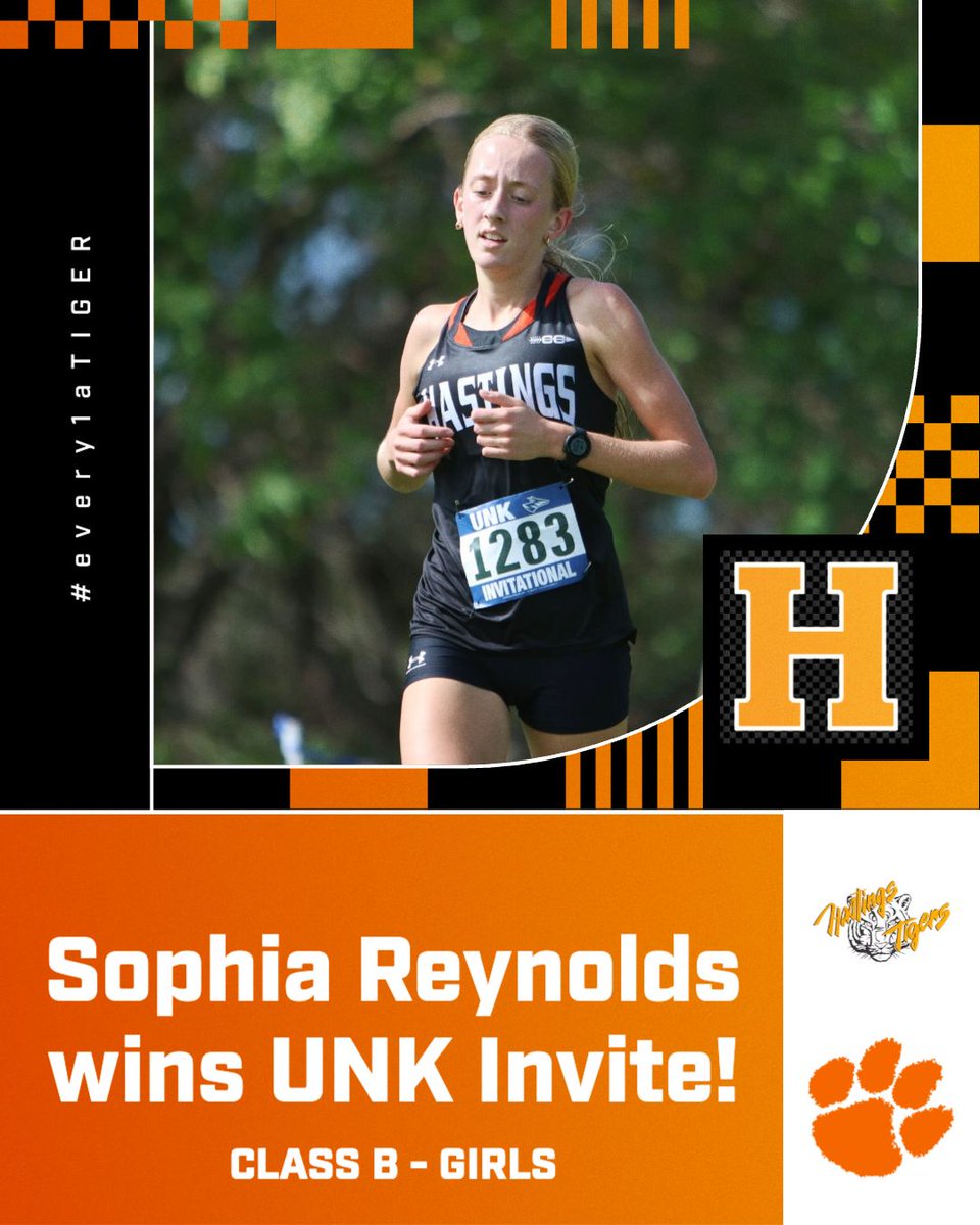 HastingsTigers's tweet photo. Cross Country at UNK Invite.

Sophia Reynolds wins the Class B Girls' race at the UNK Invite. Her time was 18:52.1.

#every1aTIGER https://t.co/gk8ufzXNup