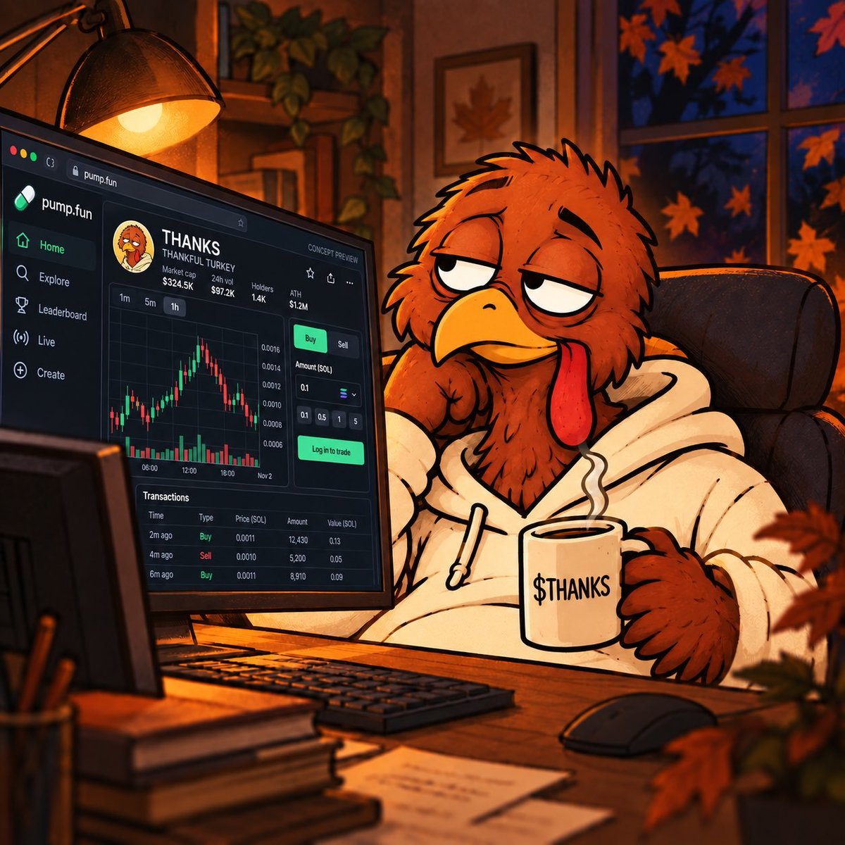 Sana_ShahUk's tweet photo. THE TURKEY HAS LANDED 🦃☕

THANKFUL TURKEY ($THANKS) is here. For the late nights, the group chats, and the memes that made a rough day better.

💳 CA: 8YdvpZsixLYk6RZGJxApKFdSQrPMdsK7Lib3QrdUpump

X: @ThankfulMeme

Buy link 🖇️:  https://t.co/BwORX86ihg

This is the official CA. Watch out for fakes in replies and DMs 

$THANKS for MEMES