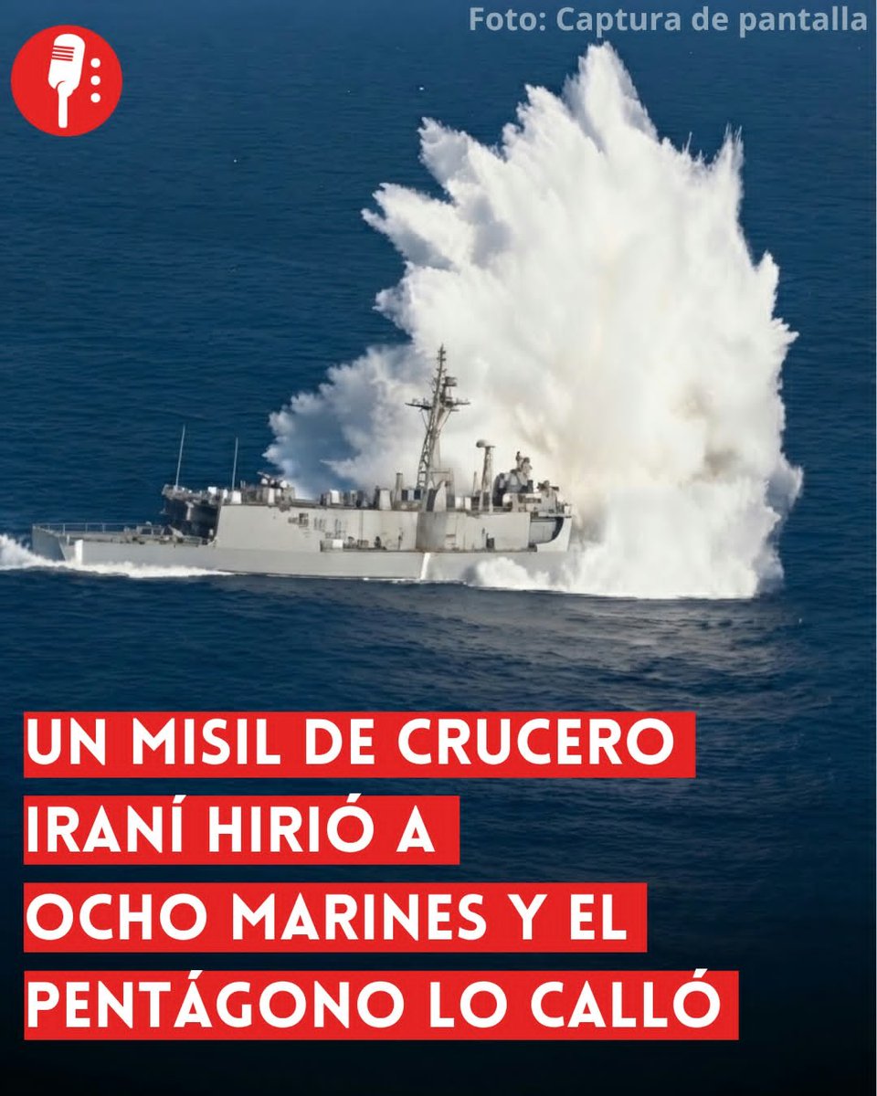 ReporterosMX_'s tweet photo. ⭕ OJO | UN MISIL DE CRUCERO IRANÍ HIRIÓ A OCHO MARINES Y EL PENTÁGONO LO CALLÓ 

Un misil de crucero iraní hirió a ocho marines de EUA en el estrecho de Ormuz el 14 de septiembre. El Pentágono no informó y los registró diez días después. https://t.co/AGjTBEMwxB https://t.co/eoTNypiDUn
