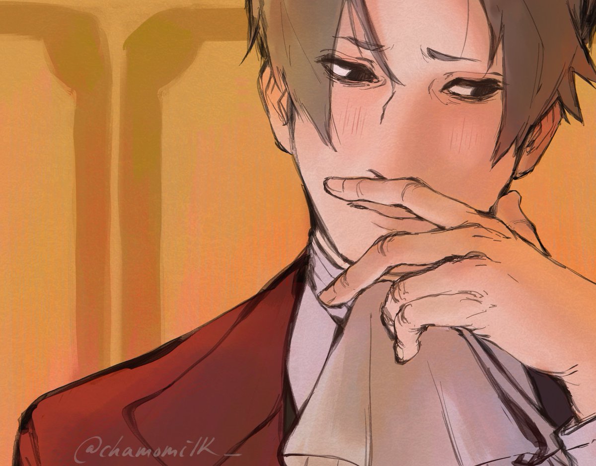 chamomilk_'s tweet photo. Gaze aversion

#nrmt #narumitsu #edgeworth #aceattorney https://t.co/Cwl3dEUjI7