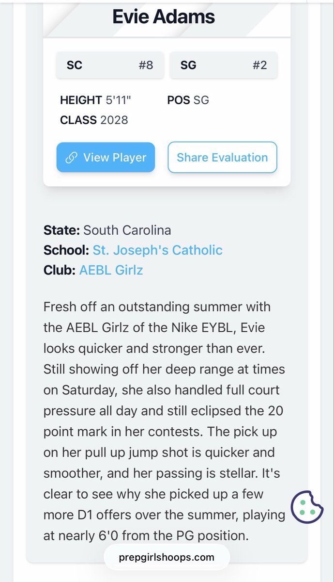 AdamsEvie2028's tweet photo. Prospects Making Noise: A1 Hoops Fall League Pt. 1 https://t.co/QgPOOifZBZ

Thanks @CoachBaileySC  for the recognition

@aeblgirlz  @MMBR_CoachGBell @PGH_SCarolina https://t.co/uAY4ocy37F