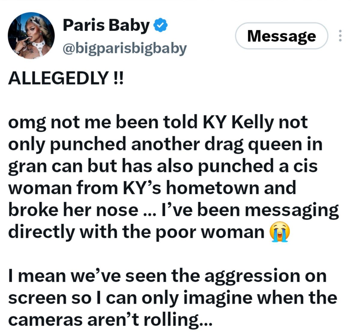Drag_Crave_Poo's tweet photo. 🚨 Paris Baby has started a civil war within Drag Race UK in the past 24 hours:

• Paris is organizing an exposé involving KY’s alleged female assault victim 

• Paige 3 has been subtweeting Paris but won't tag her.

• Paris is dragging Jonbers Blonde, whose name was inspired by a murdered child JonBenét Ramsey & has no fashion.