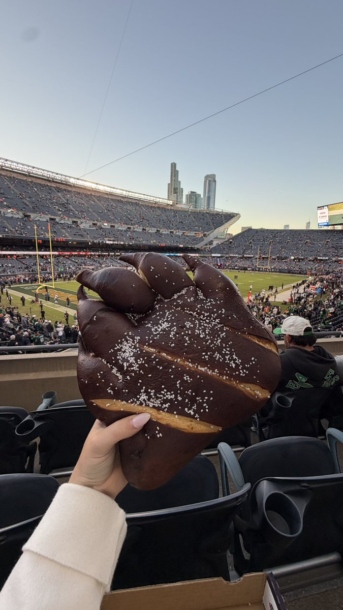 gabbgoudy's tweet photo. ummm bear claw pretzel at the bears game. 

🤯🤯🤯🤯🤯 https://t.co/3ebYzsMj0o