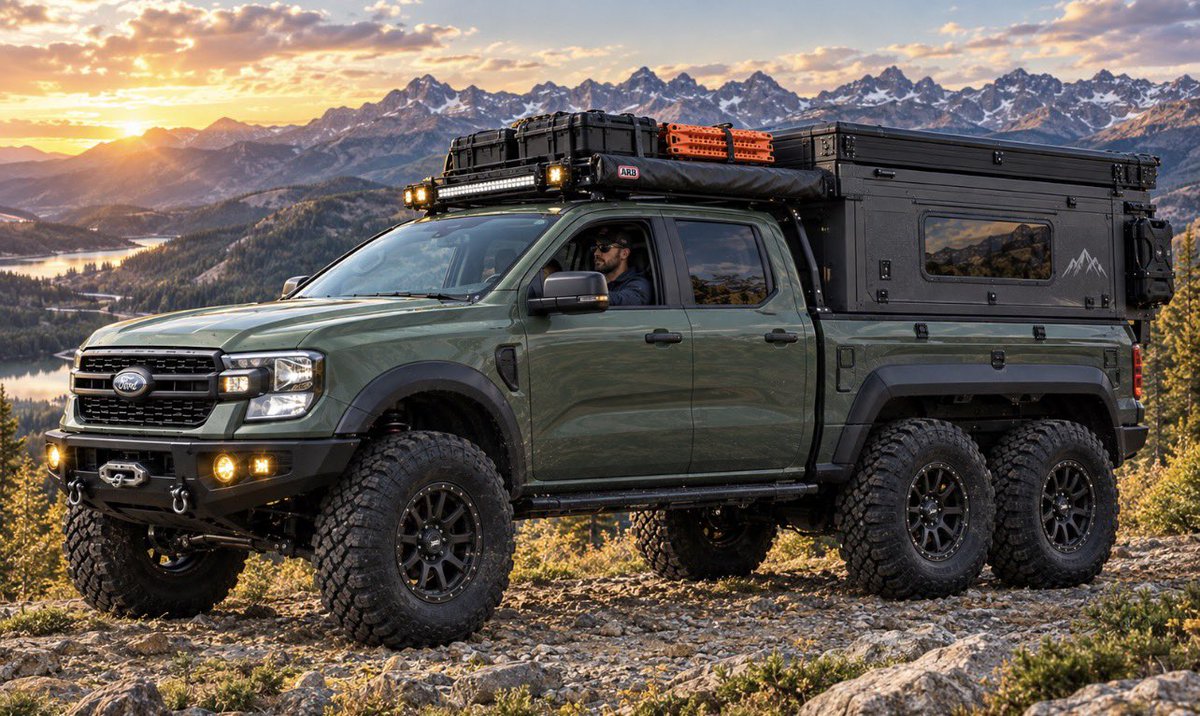 TechTrooperTX's tweet photo. Ford's out here with a Ranger 6x6, a Bronco camper, and a sleeping system patent. Overlanding is now a factory arms race. Your aftermarket build is getting lapped. Agree? #Ford https://t.co/z6XPJ0jfn2