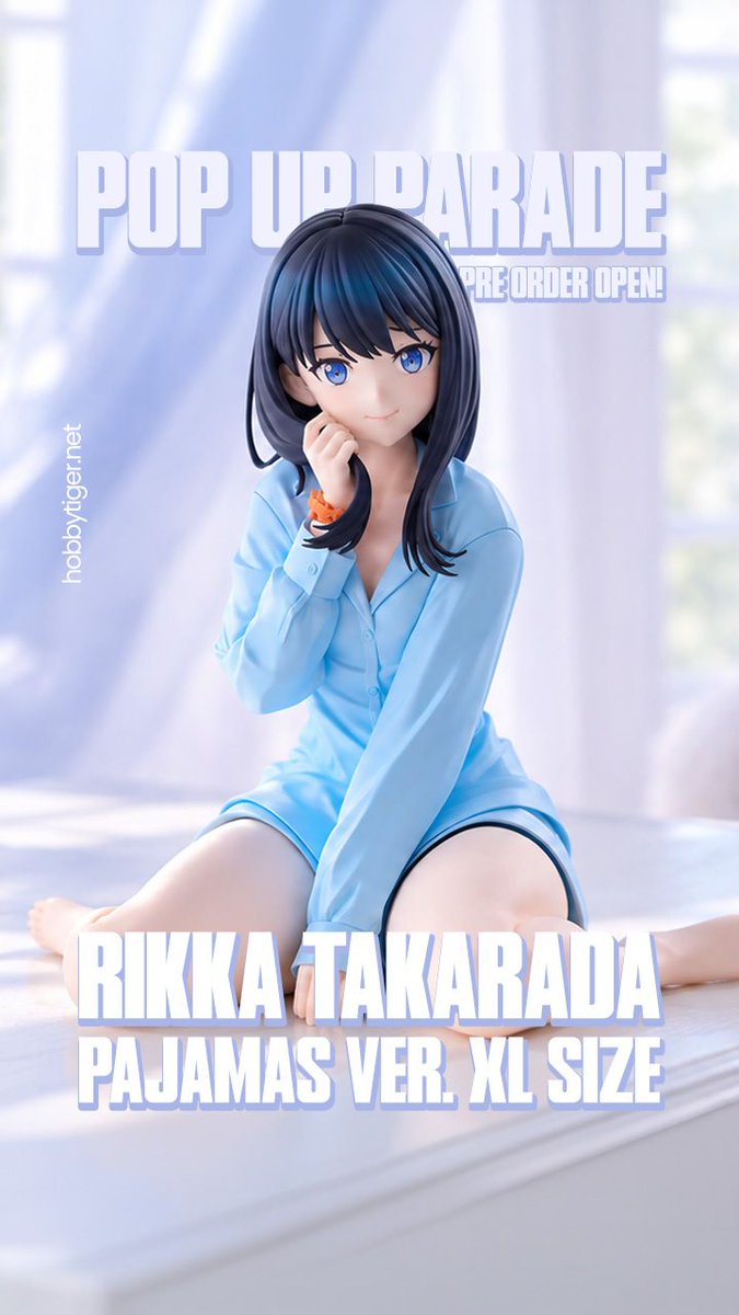 HobbyTigerJapan's tweet photo. Rikka Takarada trades her school uniform for a softer look in this POP UP PARADE Swacchao! Pajamas Ver. XL figure. Pre-orders are open at https://t.co/D1pVBM7JUO until October 21, 2026, with release scheduled for May 2027. 

https://t.co/i1qy5lfnge https://t.co/q2mOTspa27