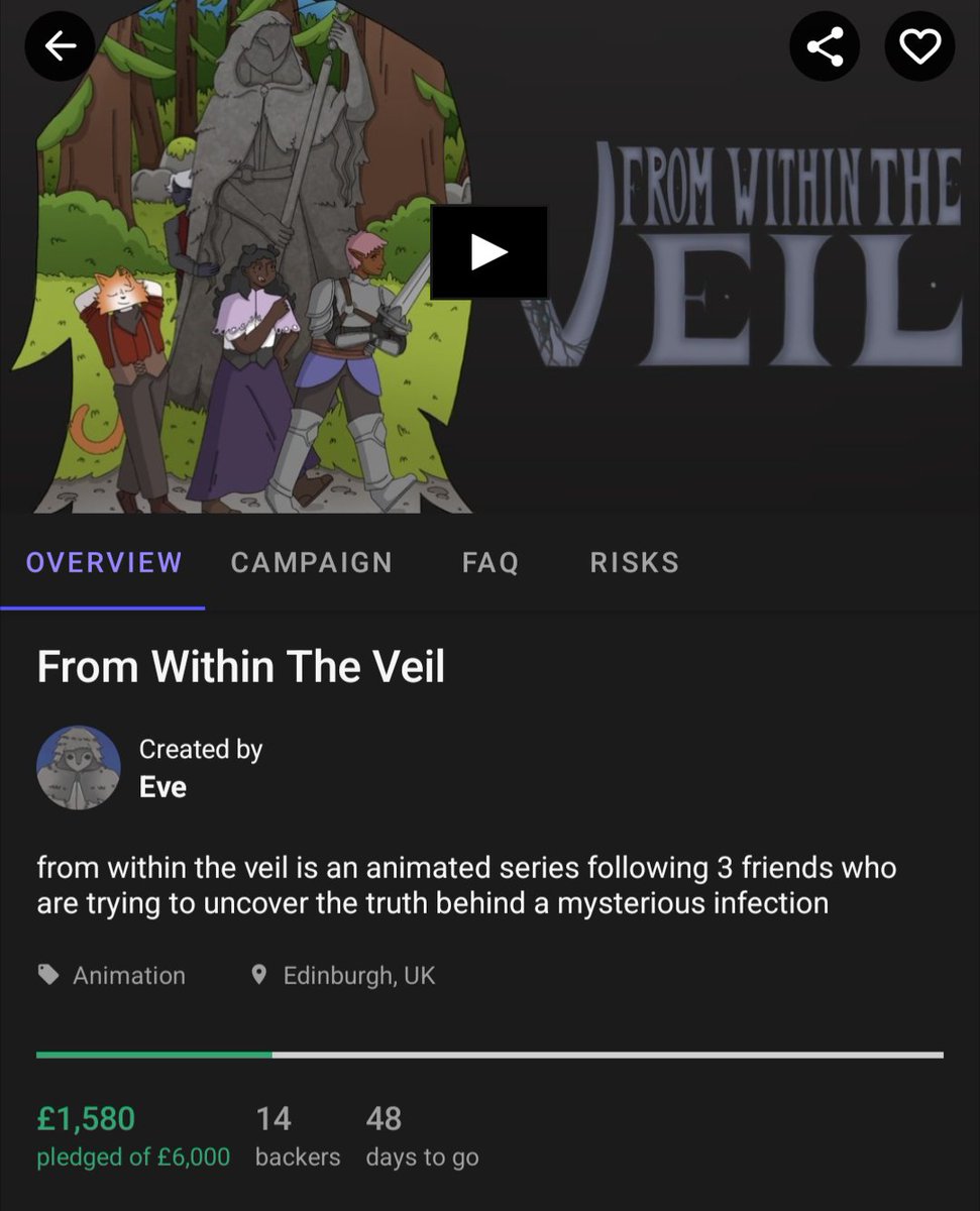 Withintheveil_'s tweet photo. 25% funded!! That's one quarter holy shit that's incredible continue to support us 
Go go go ♥️♥️♥️

https://t.co/fsXKT3NCBz
.
.
.
[#supportindieanimation #indie #kickstarter #crowdfunding ] https://t.co/lkG7HkWHPr