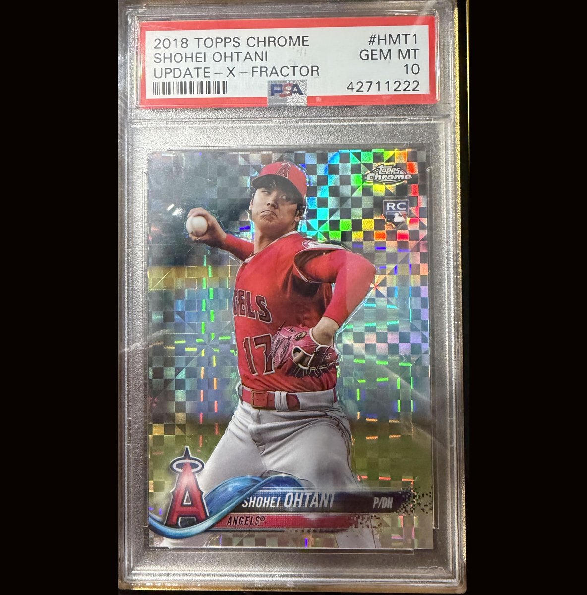 OhtaniMarket's tweet photo. 2018 Topps Chrome Update X-Fractor HMT1 Shohei Ohtani PSA 10 https://t.co/Glg2x3I97e