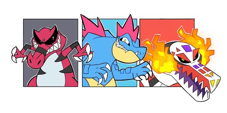 acervokroco's tweet photo. Você sabia que os Pokémon crocodilos têm inspirações completamente diferentes? Apesar de serem répteis, a Game Freak criou conceitos geniais e únicos para cada um deles.

🧶Mini Thread https://t.co/53MCqPBMWn