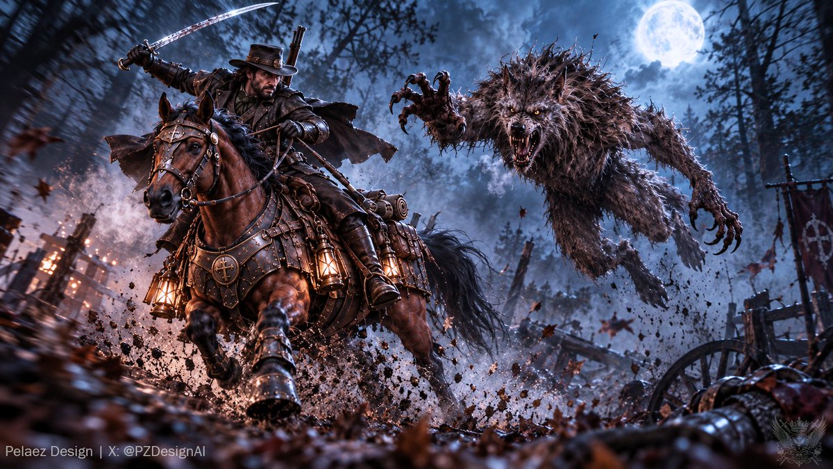 PZDesignAI's tweet photo. Monster Hunter vs Werewolf

#AIfilm #MidnightFare #ValentinaSato https://t.co/sWbUmHoj2p