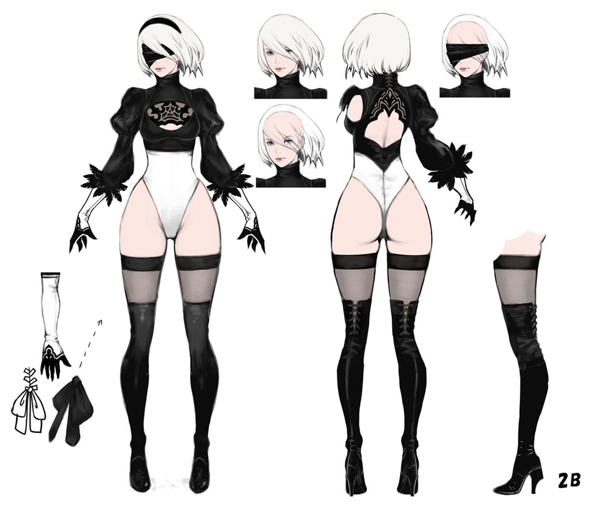 VideoArtGame's tweet photo. Concept art | NieR: Automata - 2B https://t.co/h84vWlunEh