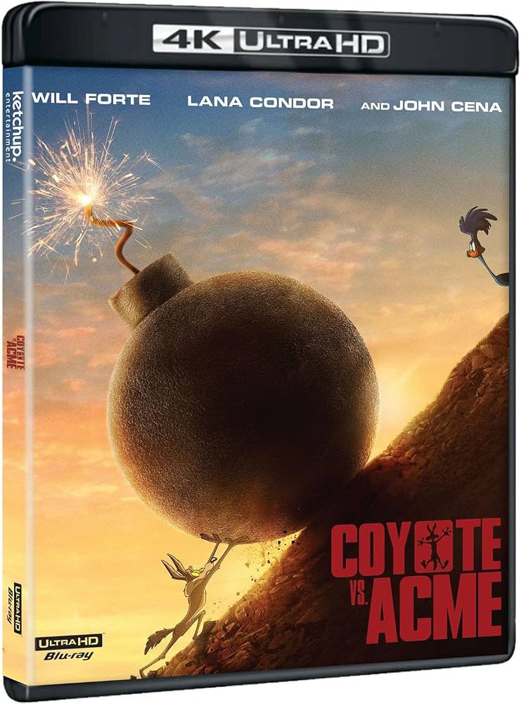 Nexus2126's tweet photo. The standard home-media artwork for Coyote vs. Acme has now been revealed, giving us our first look at the 4K Ultra HD, Blu-ray and DVD releases!

The movie is scheduled to arrive on physical media December 1, 2026 in the U.S. 

The newly revealed packaging also confirms several bonus features:

• Meep vs. Beep
• Behind the Scenes at Abbey Road Score Recording
• Avery, Jones & Maltese Law Firm Ads
• Outtakes

The 4K release lists 2160p, a 2.39:1 aspect ratio and English Dolby Atmos, while the Blu-ray contains the film in 1080p HD. The movie runs approximately 103 minutes.

After everything this movie went through, Coyote vs. Acme is officially making its way onto store shelves.

Source: Physical-media packaging / retailer listings; @CadeCarrizales on X; The Bugs Bunny Video Guide

#CoyoteVsAcme #LooneyTunes #WileECoyote #CartoonNewsource #Bluray