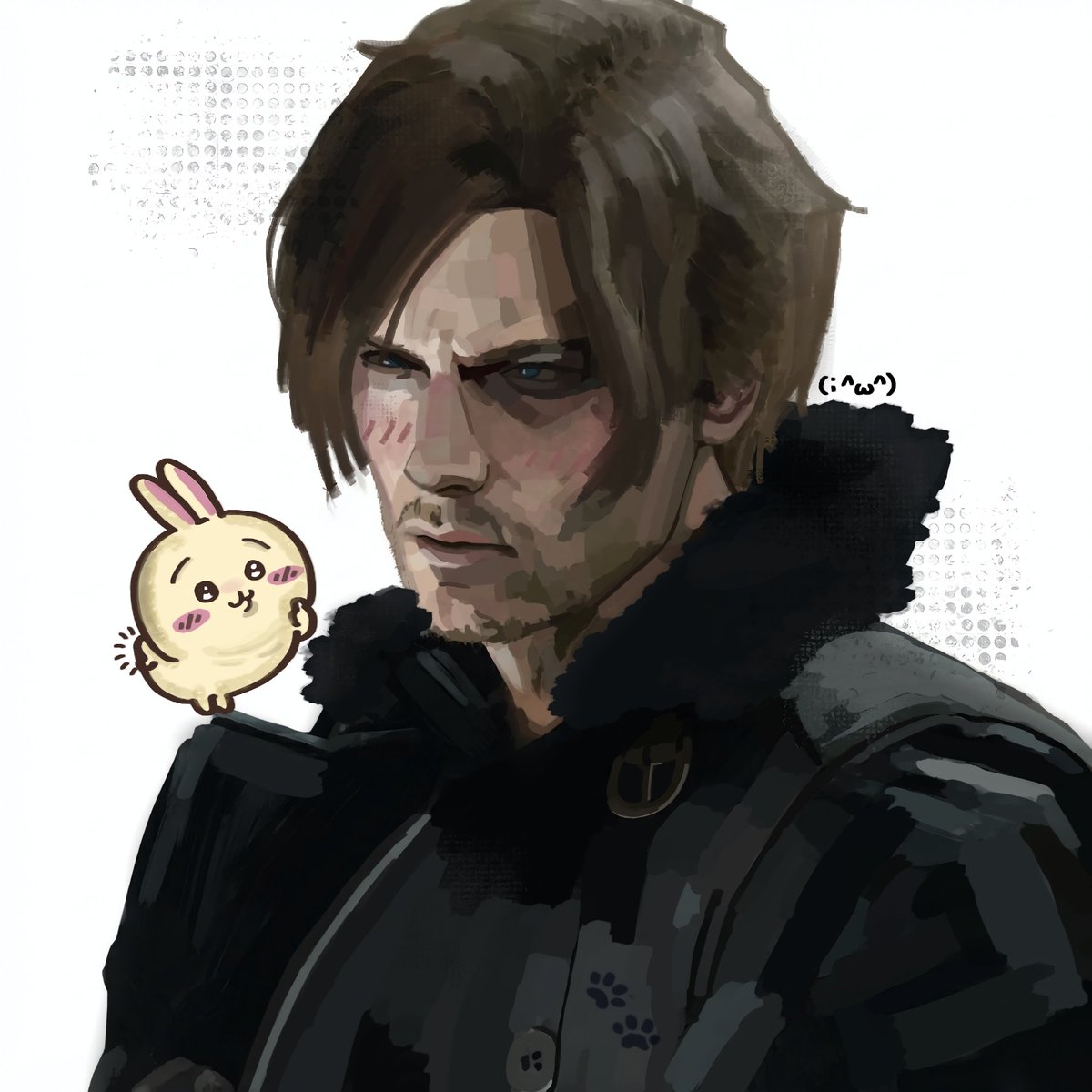 nyancotine's tweet photo. i think we're gonna have to kill this guy, usagi. 🐾💭 

#leonkennedy https://t.co/tiD5hVHEux