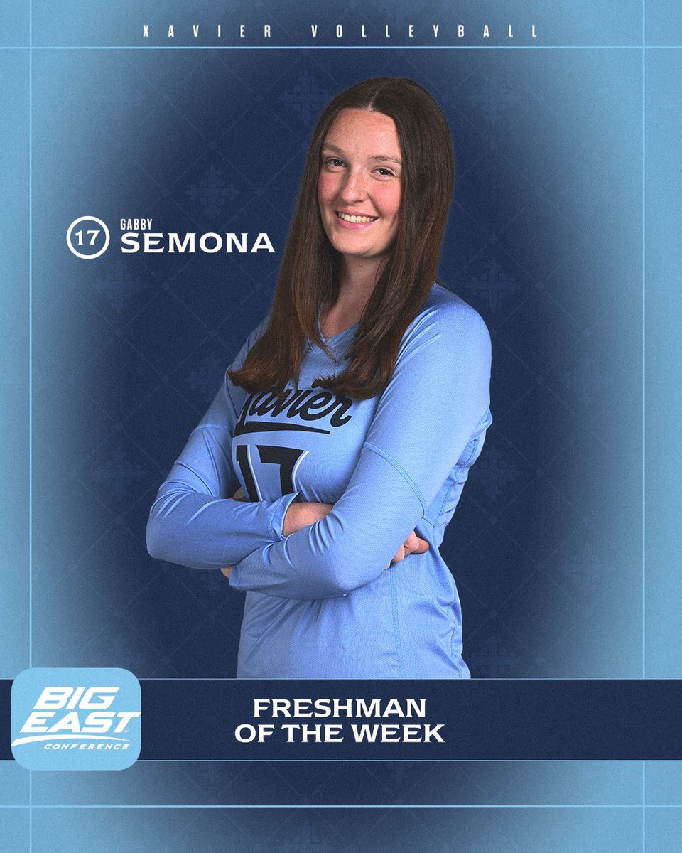XavierVBALL's tweet photo. Congrats to Margo Kemp for being named BIG EAST Defensive Player of the Week and Gabby Semona for being named BIG EAST Freshman of the Week!

#LetsGoX https://t.co/WBdNcxGov4