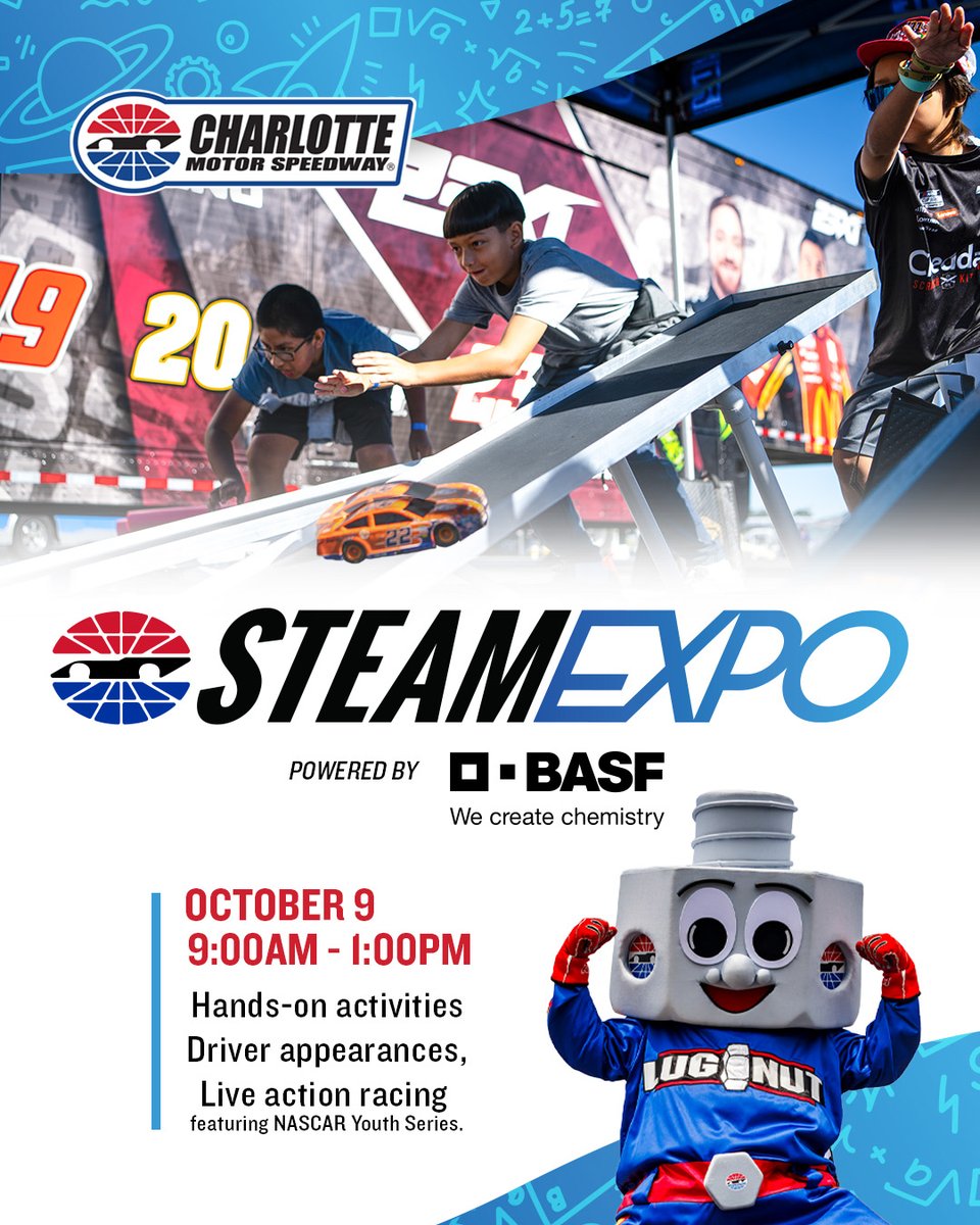 CMS_STEAM's tweet photo. Bring your classroom to the track! 🏎️
The STEAM Expo is where curiosity takes the wheel! Kids will enjoy hands-on learning, exploring and STEAM-powered fun! 
Ready to explore, create and learn? Bring your crew and make plans to join us!

🔗 Register your kids today — link in bio! https://t.co/rq5ABT4emk
