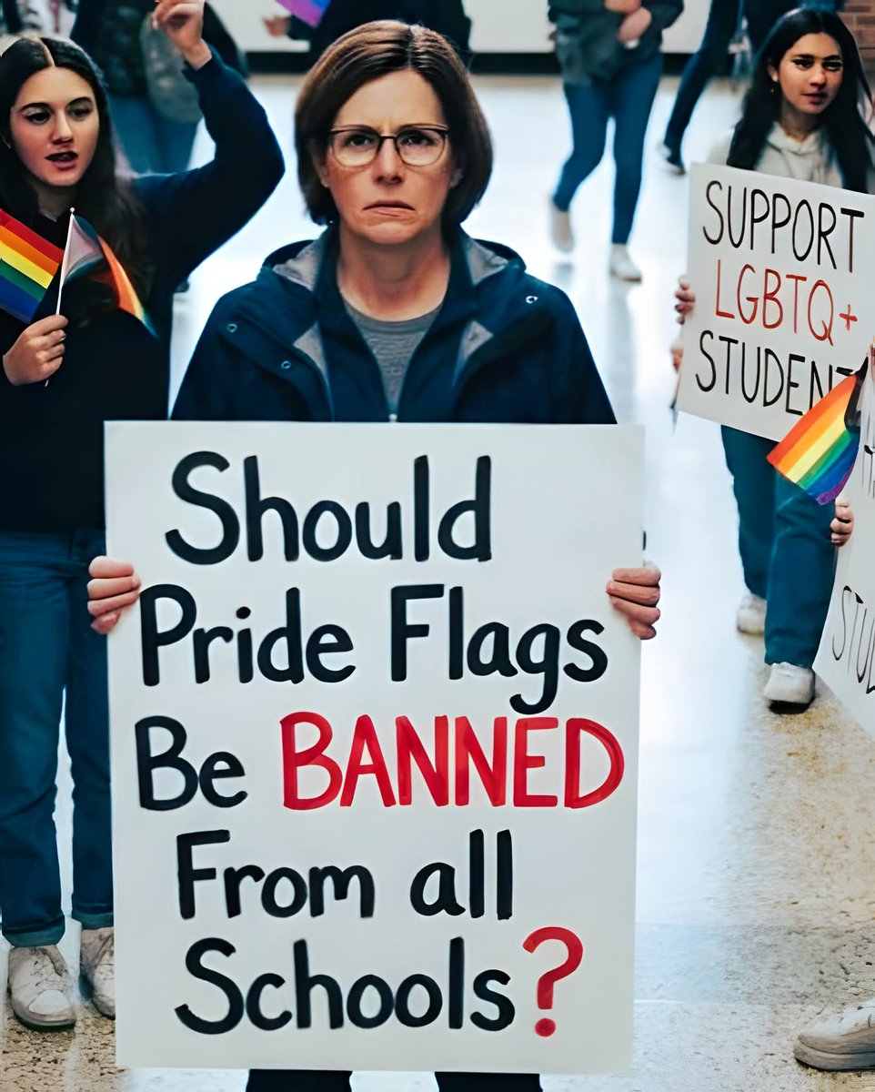 Evelyn001d's tweet photo. Should Pride Flags Be BANNED From all Schools? https://t.co/mKoq0IwKaX