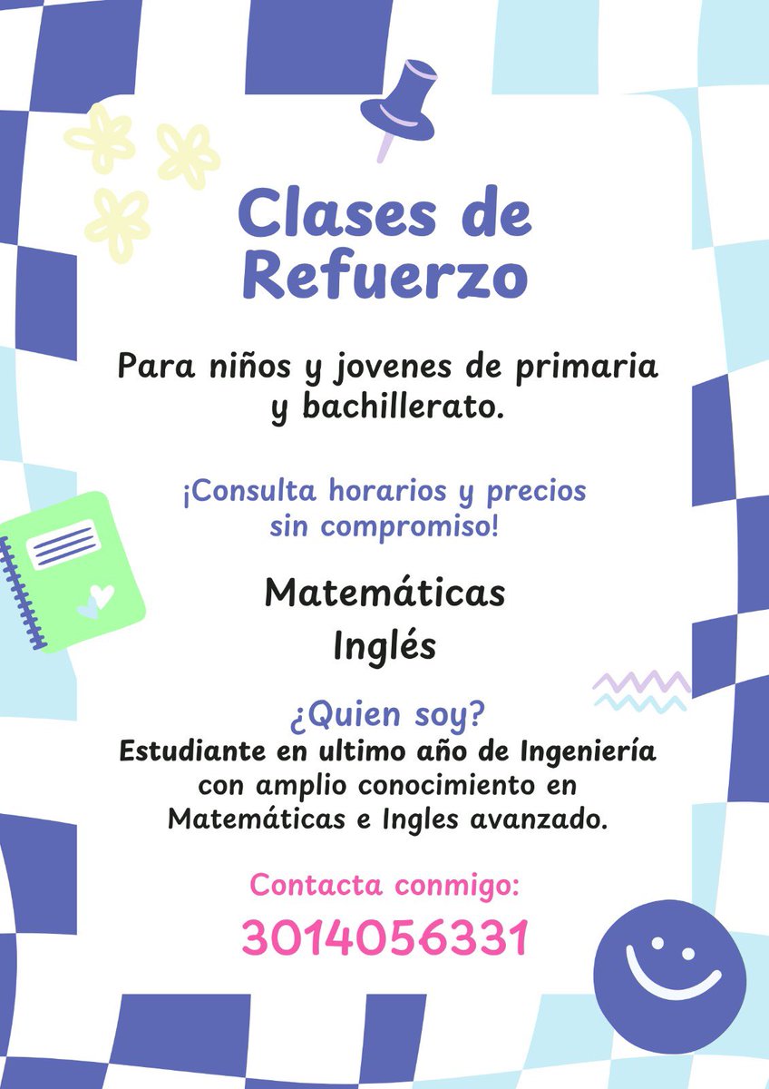 jasonmerino__'s tweet photo. Holi, si alguno tienes hijos, sobrinos, primos, o que necesiten refuerzo en matemáticas y/o inglés, me escriben🫶🏻 https://t.co/rVguNIYuC7