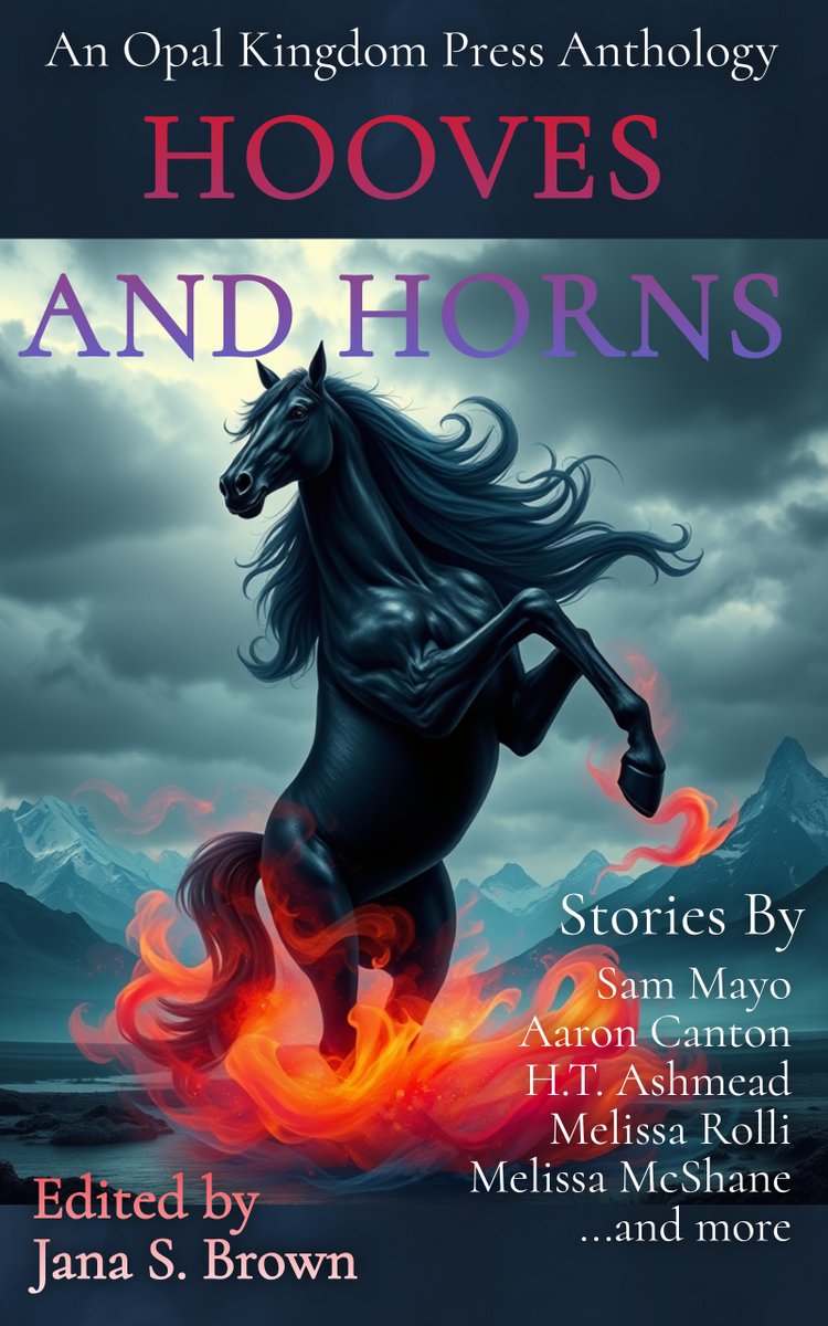 MedronPryde's tweet photo. Opal Kingdom Press has now released Hooves and Horns and it is available across multiple ebook retailers around the globe.

Across enchanted forests, forgotten roads, ancient villages, storm-tossed shores, and worlds far from our own, hoofbeats echo through stories as old as wonder.

Unicorns may offer miracles—but demand a terrible price. Centaurs carry ancient wisdom and old grudges. Kelpies wait beneath dark water for the unwary. Mystical mares bring judgment between worlds. Terrifying creatures with hooves and horns emerge from legend to challenge those brave enough to face them.

Hooves and Horns gathers tales of beasts both familiar and unexpected, reimagined through fantasy, folklore, history, and urban adventure.

Saddle up, hold tight, and listen for the hunting call.

Something extraordinary is coming.

https://t.co/cnYGn1d3g5