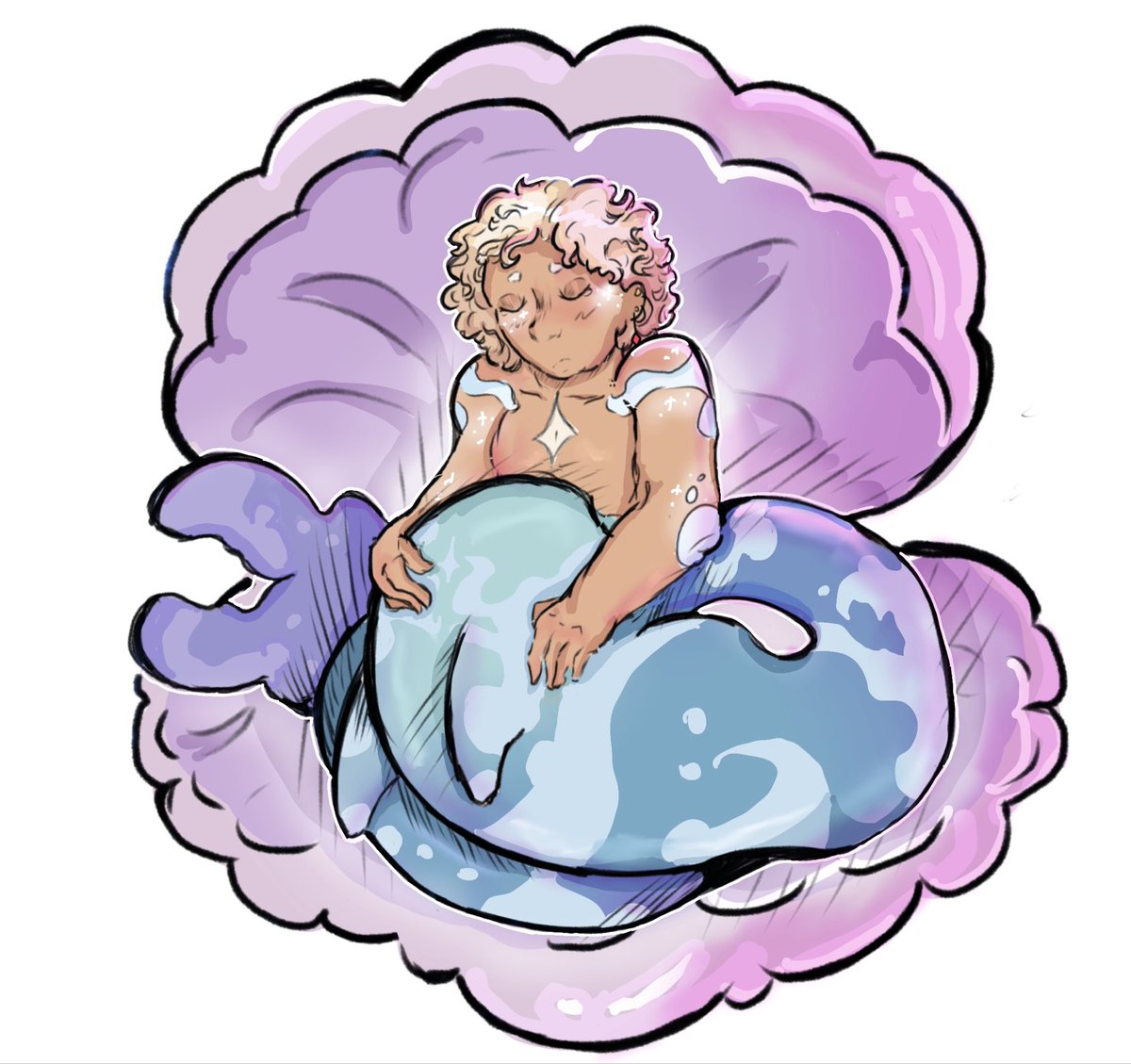 vivian853's tweet photo. Who needs a pearl when you have aziraphale 
#goodomens #deepseaomens #fanart https://t.co/9hlZakNArs