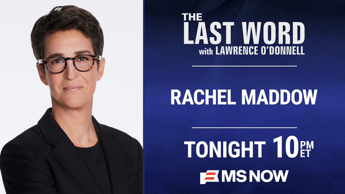 TheLastWord's tweet photo. TONIGHT: Rachel @maddow joins @Lawrence on The #LastWord. Tune in! https://t.co/YwbL1fHWz6