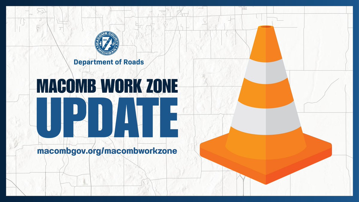 MacombNewsNow's tweet photo. 🚧 PROJECT UPDATE 🚧

Asphalt preservation work on Bordman Road between Cryderman Road and Deland Road in Richmond Township is anticipated to start October 2 and is estimated to be completed within approximately 30 days (weather permitting). https://t.co/QknXptNz5u