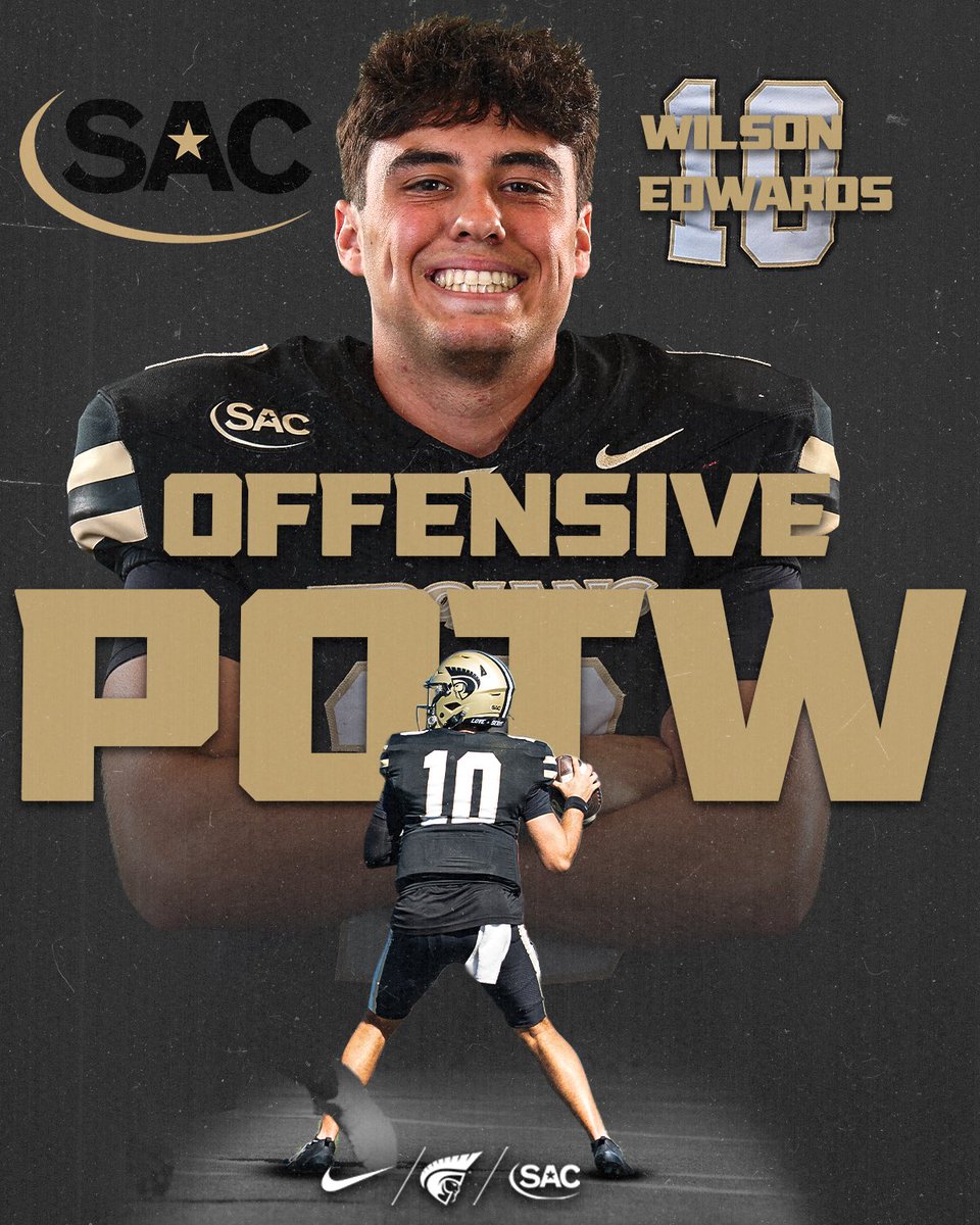 AUTrojansFB's tweet photo. Quarterback, Wilson Edwards earns his 2nd SAC Conference Offensive Player of the Week Honors!

#AUthentic #ChargeOn https://t.co/frxxzLWbqF
