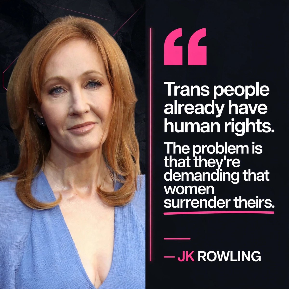 Enoughsenough00's tweet photo. Repost if you agree with @jk_rowling https://t.co/rxsPkSEU91