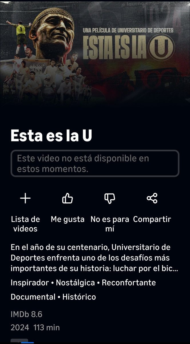 SandroP1279's tweet photo. @ColectivoWORLD @damador90 @danifernandezva @eldelau1924 @Universitario Por temas de trabajo no puedo verlos en vivo. Por favor pregúntenle porqué aun no se puede ver "Esta es la U" en @PrimeVideoLat  en distintas partes de Latinoamerica (me encuentro en Uruguay). https://t.co/eQeMMcHqZb