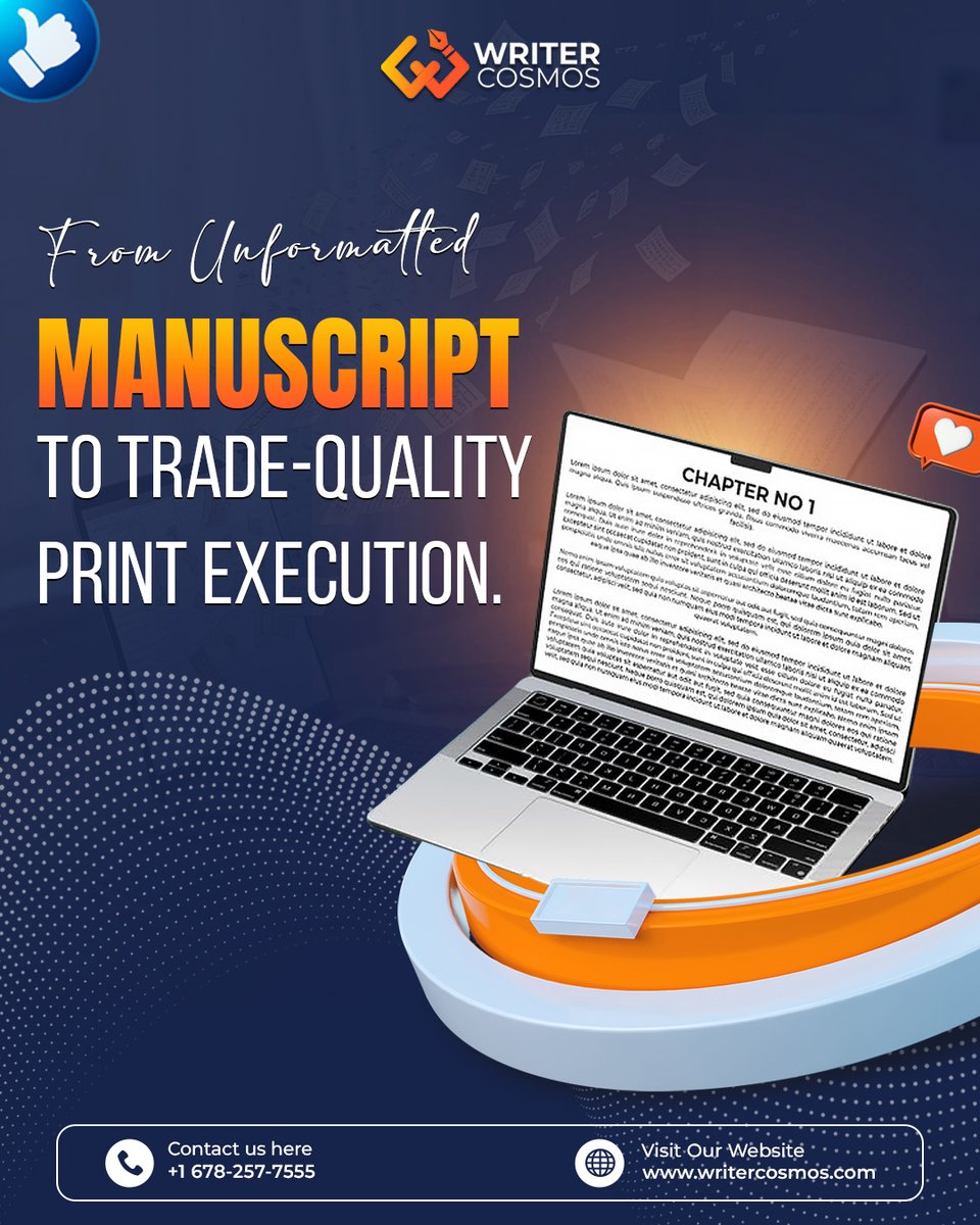 writercosmos's tweet photo. A manuscript full of great writing can still look unfinished on the page. We format your book for print and digital, so every margin and page break meets professional publishing standards.

Visit https://t.co/UVChtvzQGo or call +1 (678) 257-7555.

#BookFormatting #WriterCosmos https://t.co/a2VThRjr69