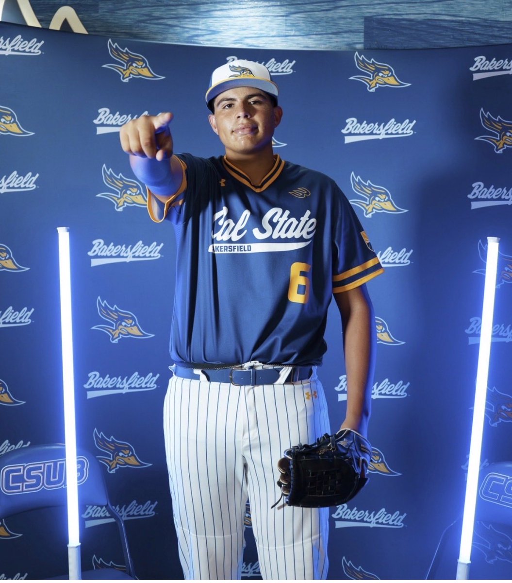 GahrBaseballl's tweet photo. Congratulations to Ricky Aguilar and his family on his recent commitment to CSU Bakersfield. Rick checks all the boxes and has a MLB profile. Ricky should impact the weekend rotation immediately. Proud of "The Work" has put in and look for great things in 2027. https://t.co/ACeB0dTK61