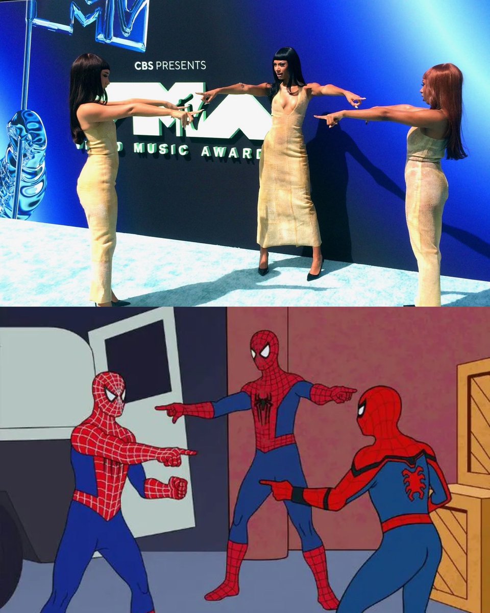allcadence's tweet photo. FLO recreate the Spider-Man meme on the #VMAs carpet. https://t.co/VhDIwMwmyO