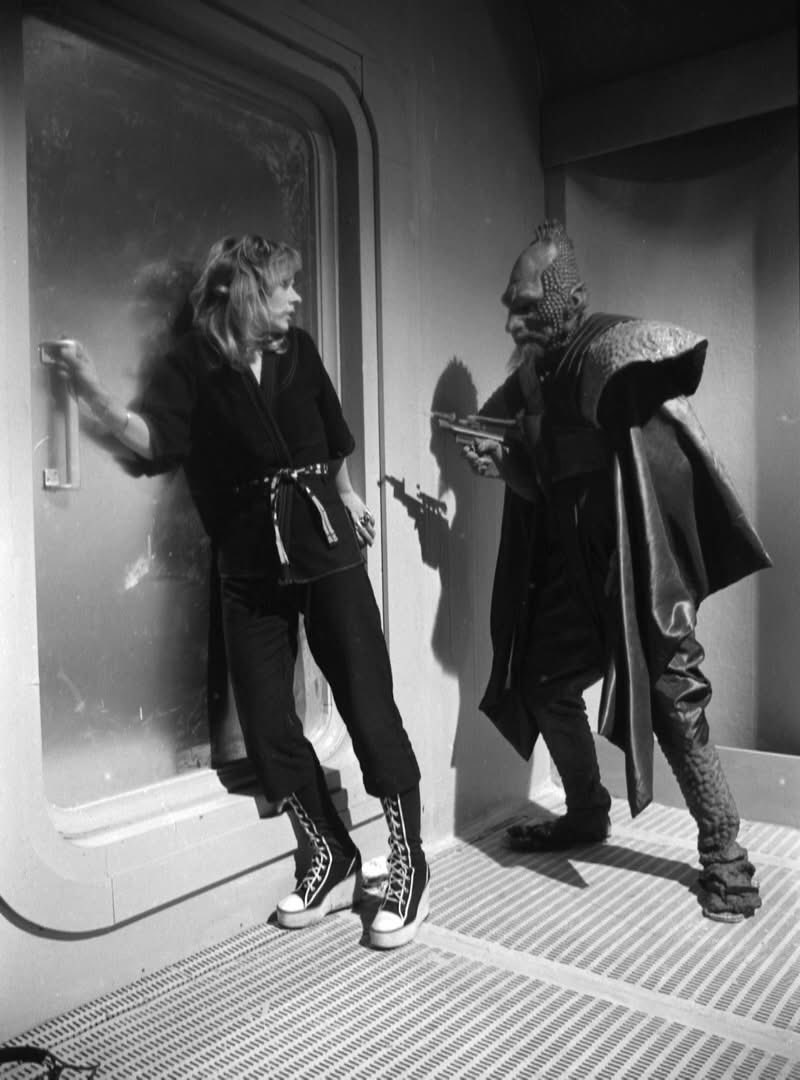 whosvintage's tweet photo. The unique boots Jo wears in Frontier in Space were actually designed by Katy Manning, as she explains in the Costume Design special edition of DWM! https://t.co/NlWp34CPTD