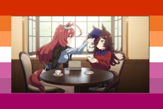 FloweryEvan's tweet photo. Lesbian flag for people who like mihorice https://t.co/Jp87YMm5Zk