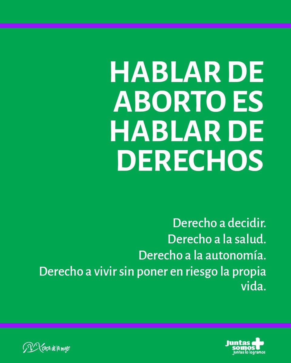 casa_la's tweet photo. 28S | Día de Acción Global por el Aborto Legal, Seguro y Gratuito 💚💜
El acceso a un aborto seguro no debería depender de cuánto dinero se tiene, dónde se vive o de las barreras que imponga el sistema. Cuando existen obstáculos, las desigualdades se profundizan y quienes enfrentan mayores condiciones de vulnerabilidad son quienes cargan con las consecuencias.
Este 28S recordamos que decidir sobre nuestros cuerpos también es un derecho.