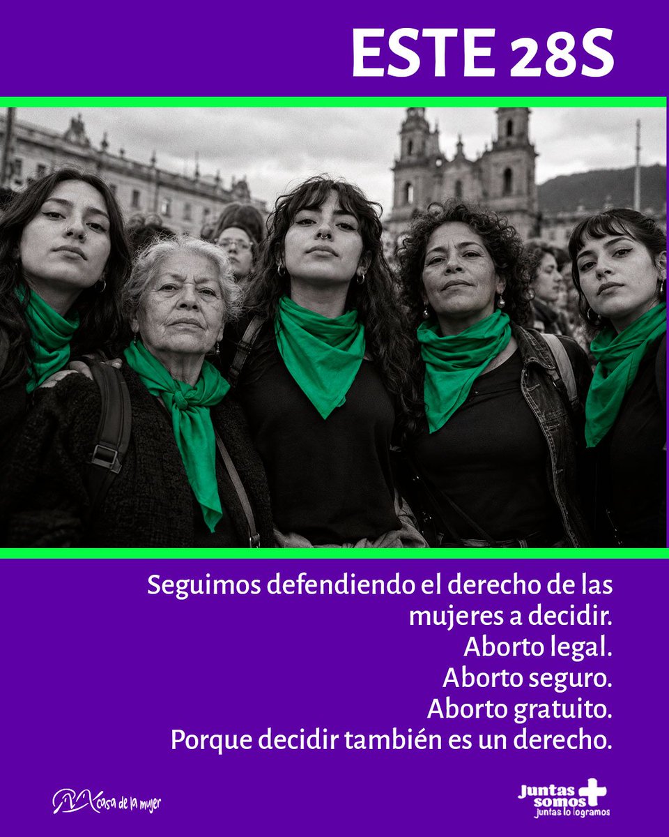 casa_la's tweet photo. 28S | Día de Acción Global por el Aborto Legal, Seguro y Gratuito 💚💜
El acceso a un aborto seguro no debería depender de cuánto dinero se tiene, dónde se vive o de las barreras que imponga el sistema. Cuando existen obstáculos, las desigualdades se profundizan y quienes enfrentan mayores condiciones de vulnerabilidad son quienes cargan con las consecuencias.
Este 28S recordamos que decidir sobre nuestros cuerpos también es un derecho.