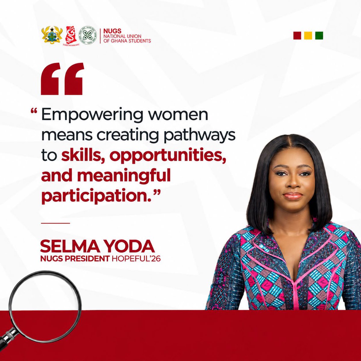 cliffordmensah_'s tweet photo. *I have concrete policies to give women in NUGS the SKILLS and OPPORTUNITIES they deserve.*-*SELMA AT NUGS VETTING*
*No tokenism. Real empowerment.*
‘🇦🇹 SELMA YODA 4 NUGS 🇦🇹’
`#LEADERSHIP`
`#VISIBILITY`
`#TRUST`
━━━━━━✧❂✧━━━━━━
`©️SELMA YODA COMMUNICATIONS 26` https://t.co/9X9z7pKiZu