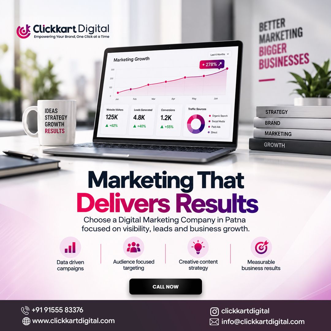 clickkartdigita's tweet photo. 125K Visitors. 4,800 Leads. 278% Growth. ๐
Clickkart Digital โ marketing that delivers real results for Patna businesses.
๐ +91 91555 83376
๐ https://t.co/2kN1zfUIW9
#DigitalMarketingCompanyPatna #ClickkartDigital https://t.co/KFsbBt6NgW