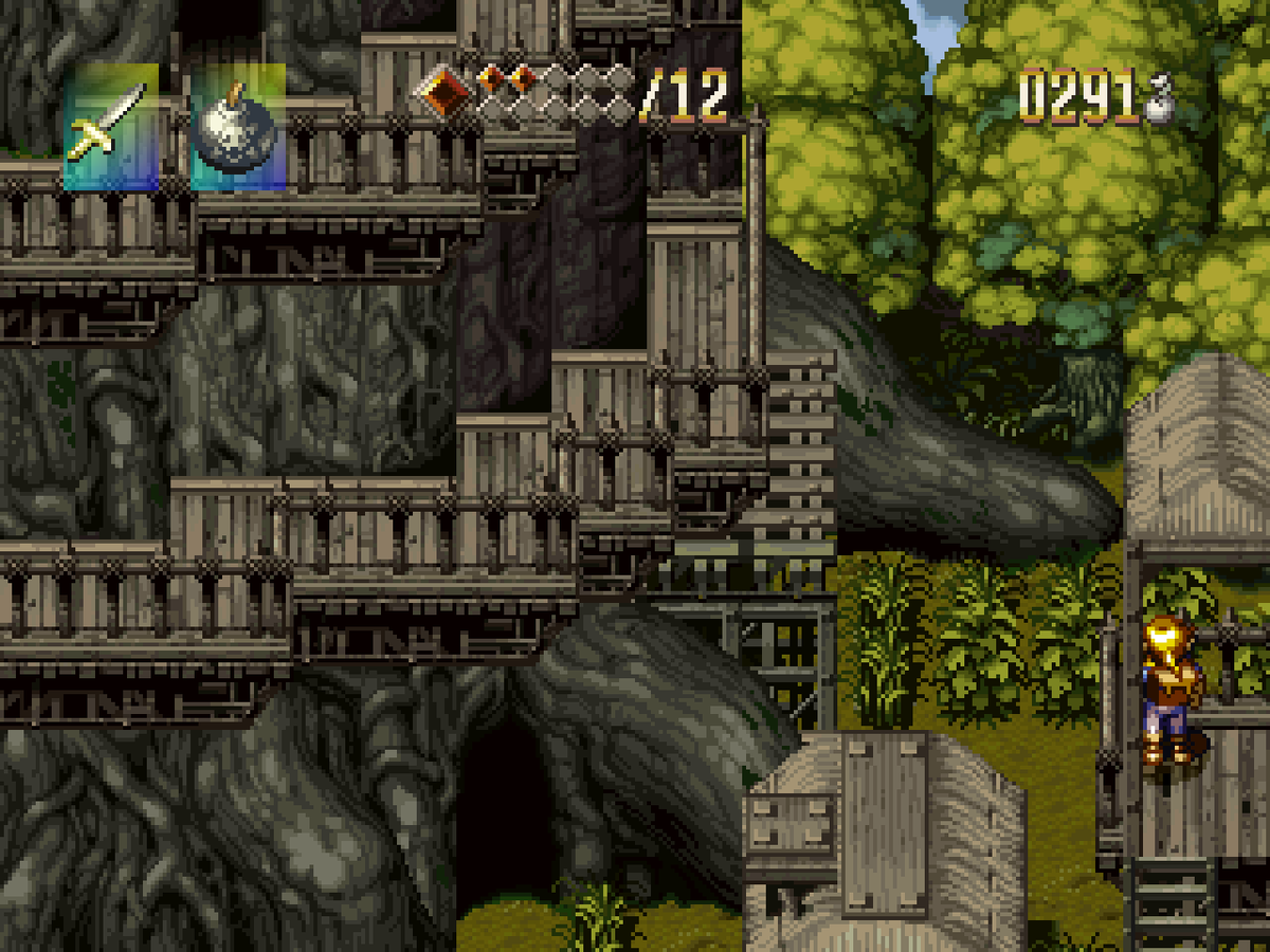 Trick_Siebzehn's tweet photo. Revisiting the PS1 game "Alundra" (1997) after many years, wanting to finish it now. It's an obvious Zelda inspiration with peak 2D pixelart. I like it so far, even if some of the puzzles are frustrating and too time consuming in my opinion. https://t.co/BA0VA2sqET