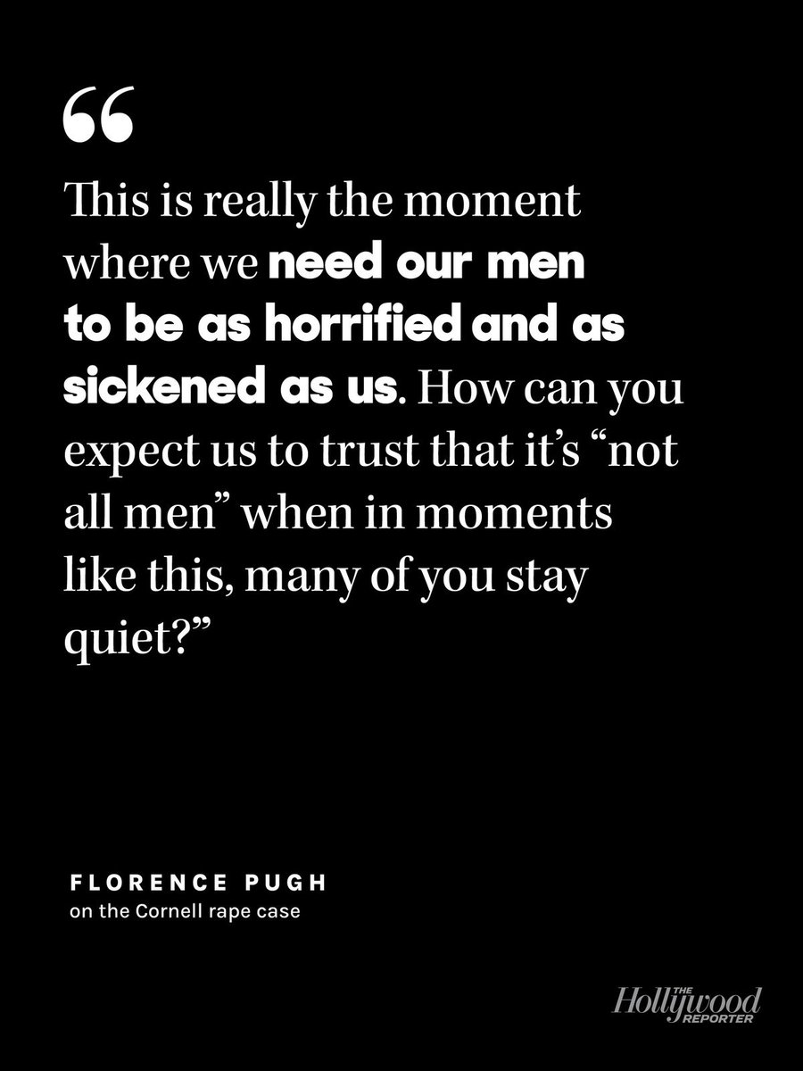 THR's tweet photo. Florence Pugh ardently spoke out on social media about an alleged sexual assault that took place in 2024 at Cornell University, later noting that her post had been “censored“ by Instagram. ⁠
⁠
After sharing her initial statement, Pugh noted that posts appeared to be “censored,“ writing later on Sunday, ”Am I being censored for talking about rape?”⁠
⁠
In attempting to review Pugh’s earlier post, users were given a sensitive content warning by the social media site that obscures the content of the post. THR has reached out to Meta for comment, but has yet to hear back.⁠
⁠
Read the full story, including her full statement: https://t.co/n3lc5U995L