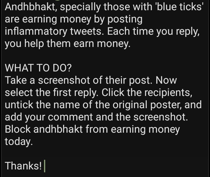 OldChameli's tweet photo. @ravi0304 @TVMohandasPai Reply to andhbhakt' posts after completing the following steps. I've explained as concisely as possible. @zoo_bear @RitikaChopra__ @pbhushan1 @SauravDassss @nit_set @DrNimoYadav @nimishdubey @iamnarendranath @reporters_co @1Simranbakshi @neha_aisa @vijaythottathil https://t.co/cKhM2iI6MC