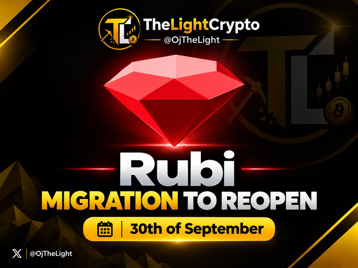 OjTheLight's tweet photo. 📢Rubi Migration Update

Rubi Migration To Reopen on Sep 30th! 

IMPORTANT:

According to the team⤵️
To keep the process safe, only a limited amount can be migrated at a time.
They will increase the limit gradually as they confirm that everything is safe and working well

Rubi Migration Coming back!

If you've not join my telegram group, you are missing out, join now⤵️
https://t.co/qmdUaB2aEI

See you there!