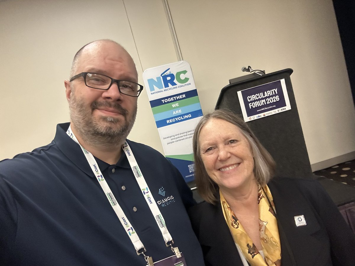 DiamondSciEquip's tweet photo. We ran into another friend of the #Recyclist podcast at @SWANA RCON!

You won’t find many people more passionate about what they do than Heidi Sanborn. 

I had the pleasure of speaking with her at RCON 2025. Watch it here: https://t.co/SHmsAiM7a8 https://t.co/MNsXzECfjJ