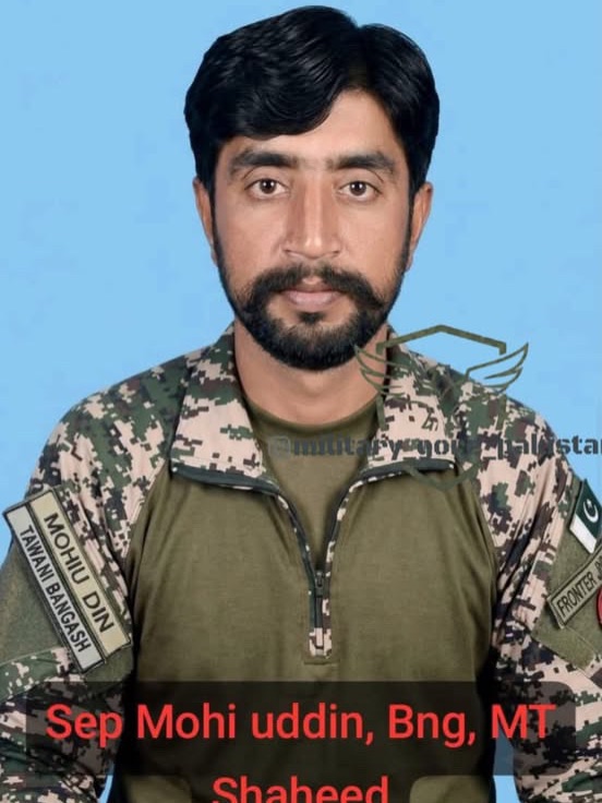 roy_afk's tweet photo. Photos of the three security personnel who lost their lives in an IED blast targeting a security forces’ BD party in Mamadgat, near 114 Brigade
• Naib Subedar Aktar Baz 
• Lance Naik Mohib Din 
• Sepoy Shafiq https://t.co/89Hmq3bC4o