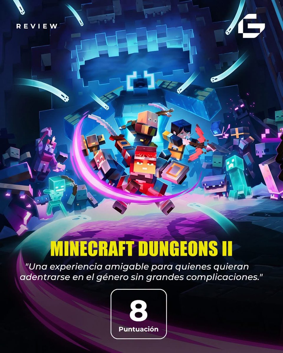 G4mersRD's tweet photo. Ya tenemos nuestro review de Minecraft Dungeons II. https://t.co/jyVD56bIcl https://t.co/T0wsZlBWLU