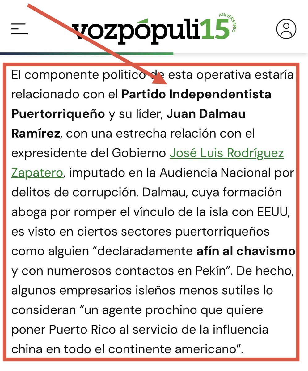 QuiquitoMelende's tweet photo. Juan… el artículo directamente te menciona a ti y al PIP. @DAVILACOLON dijo lo que el medio publicó. 
Desde que Maduro cayó, poco a poco sale más información de los trucos del corrupto Rodríguez Zapatero. 
Hoy sabemos un poco más de tu relación con el. https://t.co/9g0OjwBwYs