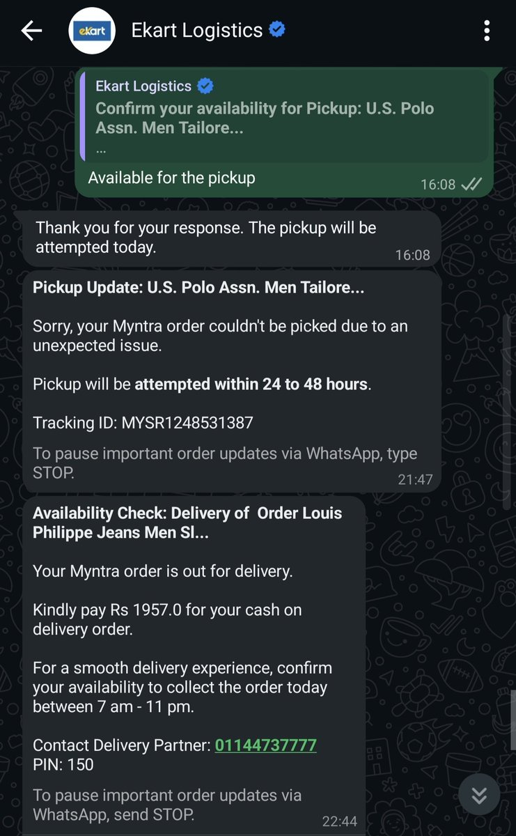 pawann92's tweet photo. @MyntraSupport Another FAILED delivery attempt! 🤦‍♂️
@MyntraSupport , seriously, thodi bhi sharam bachi hai? Roz wahi copy-paste message, wahi drama, aur delivery zero.

Customer ko parcel chahiye, aapki daily “sorry for inconvenience” ki script nahi.
Chiiiiii… what a pathetic service! 😡 https://t.co/lrMpjbKjHs