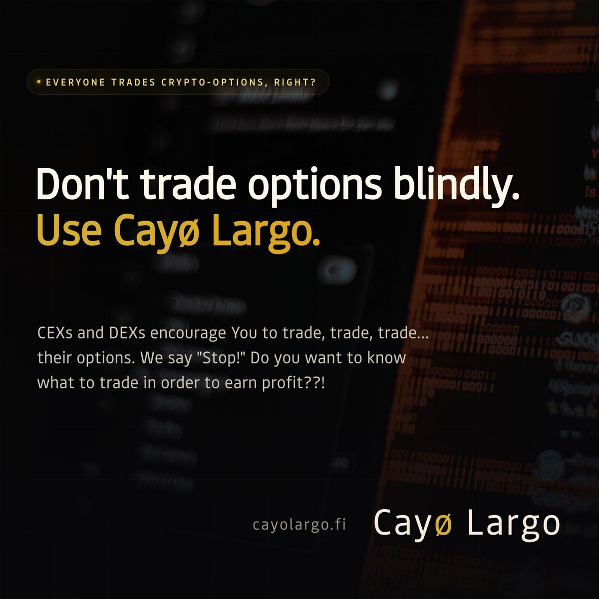 Halcyon_Waters's tweet photo. Are you trading crypto-options at @paradex, @DeribitOfficial, @ThalexGlobal. @DeriveXYZ?

4% of options traders know what they do. Are you just hoping for a decent gain? Think again.

Explore https://t.co/ZUWCQ07CGH 💯 🤙 https://t.co/OjCVs6fbrf