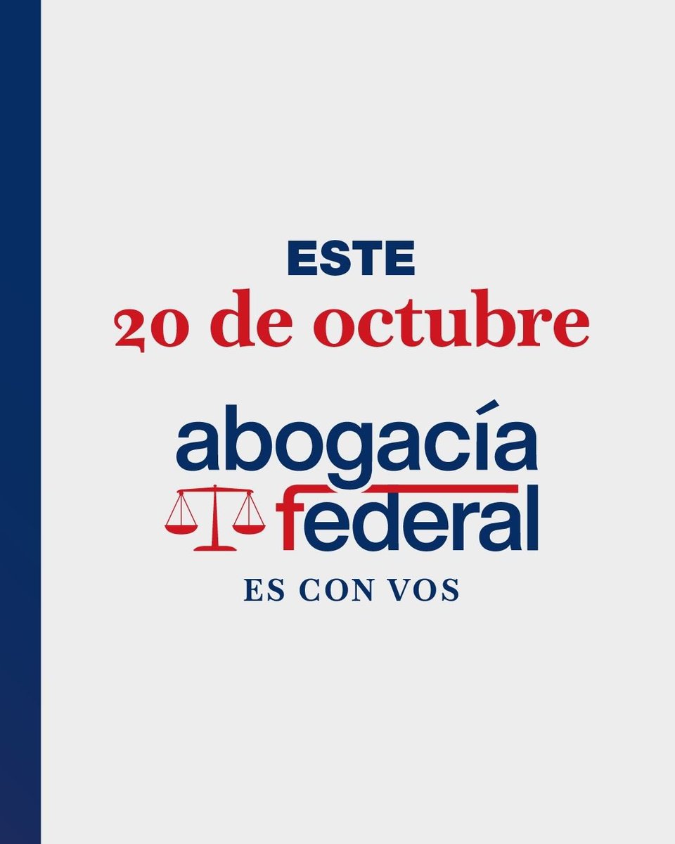 Abogaciafed26's tweet photo. 🔵 En Abogacía Federal queremos un Consejo de la Magistratura donde estén representados los abogados y abogadas de todo el país. 

➡️ Este 20 de octubre, es con Abogacía Federal. 

#Esconvos https://t.co/5uObJcuPVL