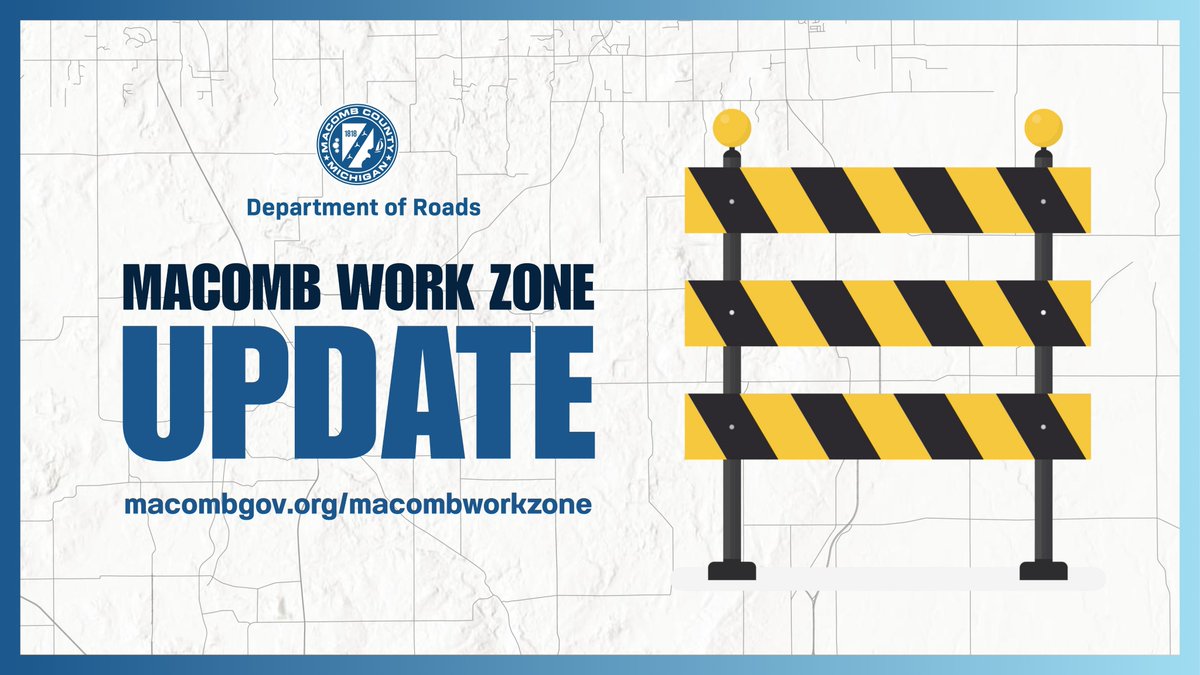 MacombNewsNow's tweet photo. 🚧 PROJECT UPDATE 🚧

Asphalt preservation work on 27 Mile Road between Van Dyke Avenue and Jewell Road in Washington Township is anticipated to start October 5 and is estimated to be completed within approximately 30 days (weather permitting). https://t.co/rZZPOAtDaZ