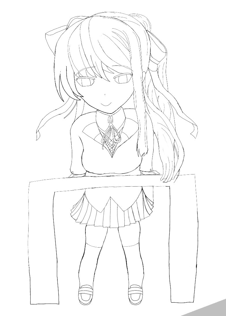 RPandax3z's tweet photo. Ok her legs are making me mad I had to fix it before finishing the whole thing #DDLC #Monika https://t.co/iAqBZzZx5Y